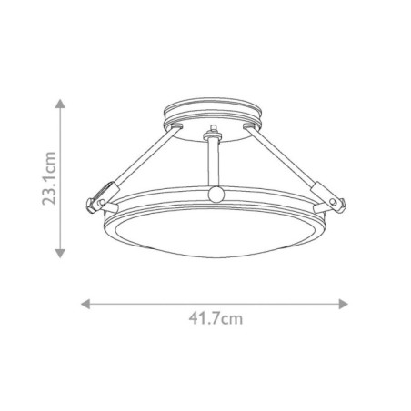 Collier Ceiling Semi-Flush Light (3 Lights)