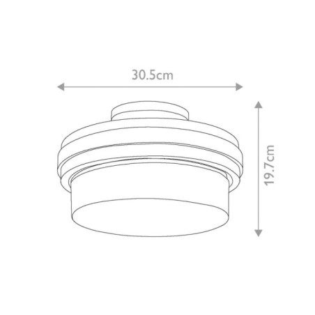 Grand Bank Semi-Flush Ceiling Light (2 Lights)