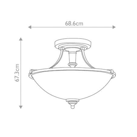 Truman ceiling semi-flush (3 lights)