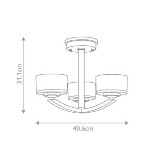 Meridian Ceiling Semi-Flush (3 Lights)