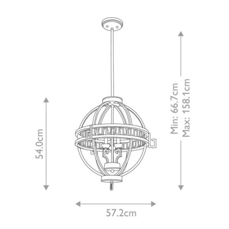 Lemuria Globe Ceiling Lamp (3 lights)