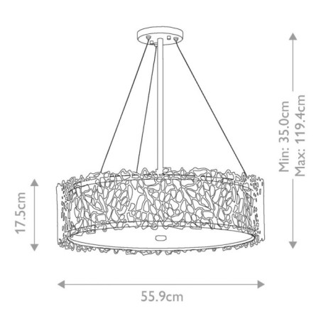 Silver Coral Ceiling Lamp (4 lights)