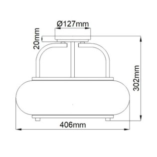 Semiplafón de techo Trilogy M (3 luces)