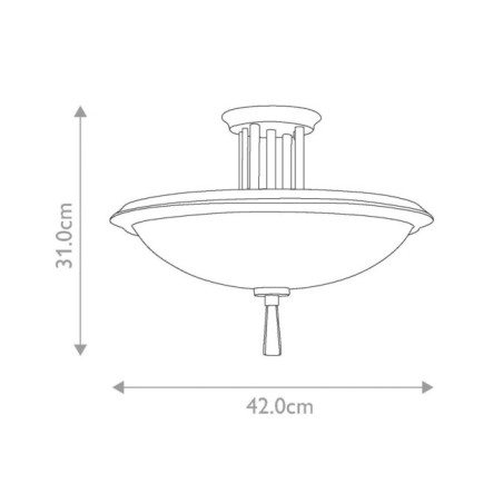 Dreyfus ceiling semi-flush (3 lights)