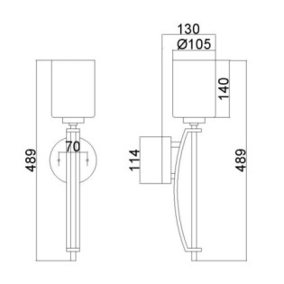 Aplique de pared para baños Taylor L