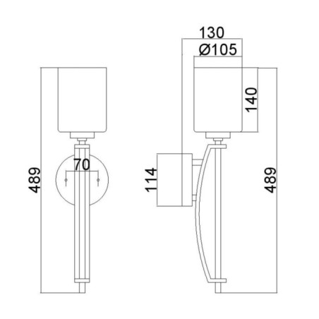 Aplique de pared para baños Taylor L