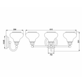 Aplique de pared para baños Ainsley (3 luces)
