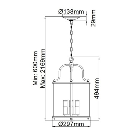 Lámpara de techo Gentry (4 luces)