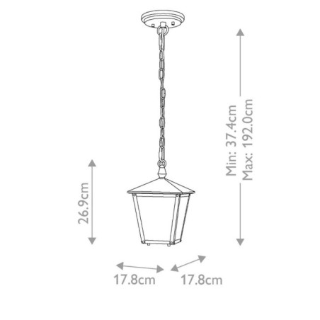 Lámpara colgante de exterior Huntersfield