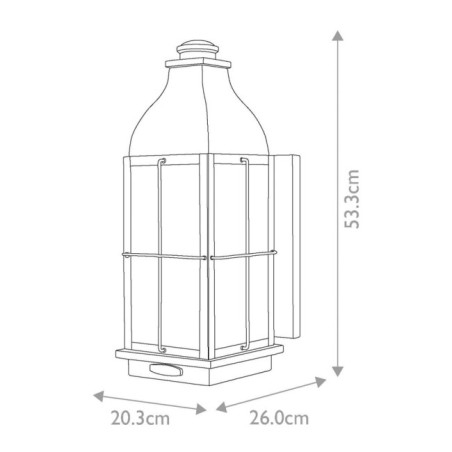 Bingham L Outdoor Wall Lamp (3 lights)