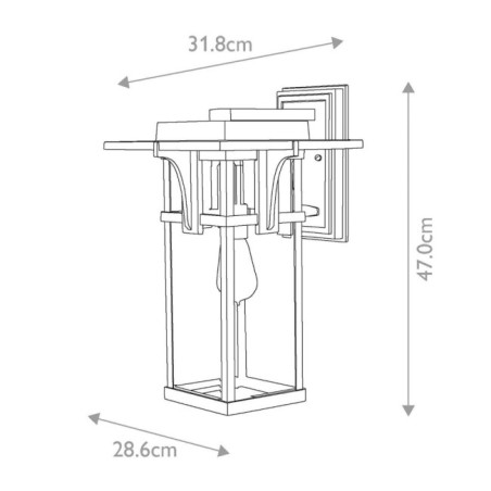 Aplique de pared de exterior Manhattan L