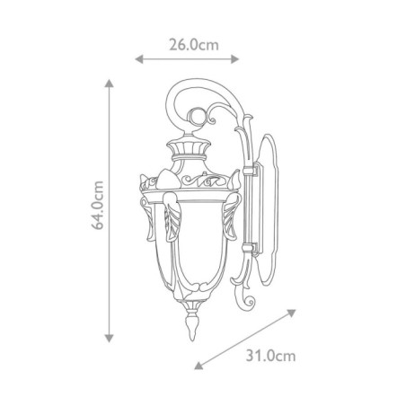 Aplique de pared de exterior Philadelphia II (3 luces)