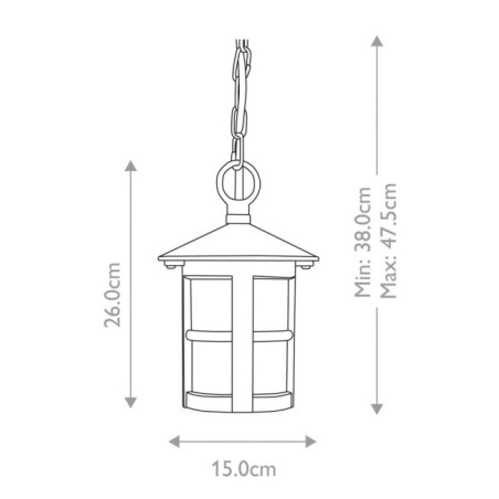 Lámpara colgante de exterior Hereford II