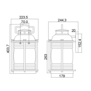 Aplique de pared de exterior Ashland Bay L