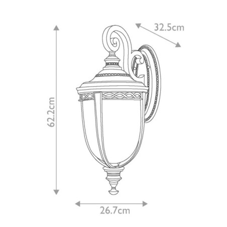 Aplique de pared de exterior English Bridle L (3 luces)