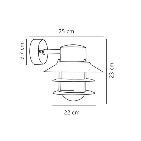 Galvanised outdoor wall light Blokhus