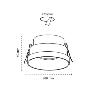 Tilting ceiling recessed light Vagar