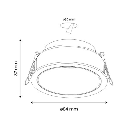 Fixed ceiling recessed light Saphira