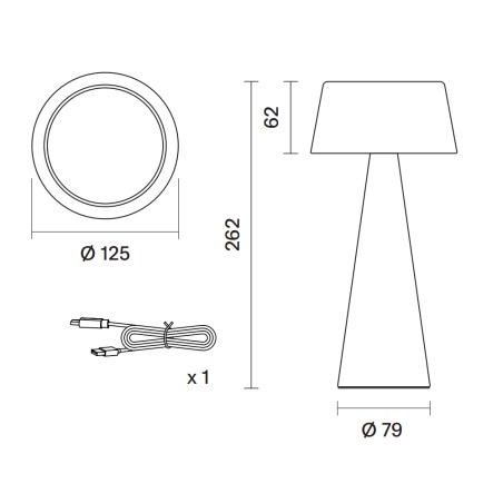 Lámpara de mesa recargable LED Allua Solar (3W)