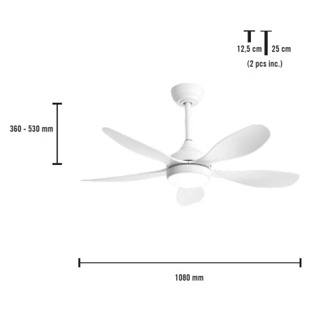 LED Celing Fan Grecale CCT (18W)