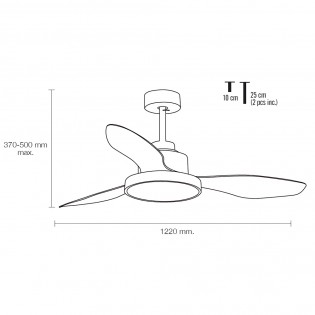 LED Ceiling Fan Hurricane II CCT Dim (24W)