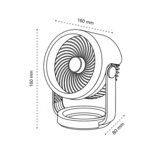 Brisita 4-speed battery-powered table fan