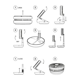 Bensa 5W 4-speed folding table fan.