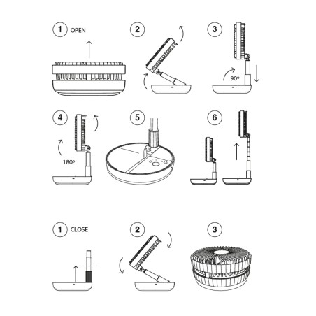 Bensa 5W 4-speed folding table fan.