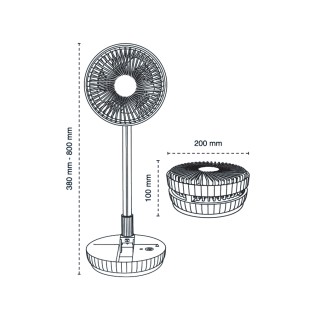 Bensa 5W 4-speed folding table fan.