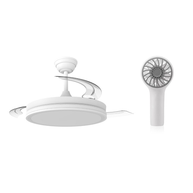 LED Night Eco Fan White 48W CCT/Dimmable with Gift