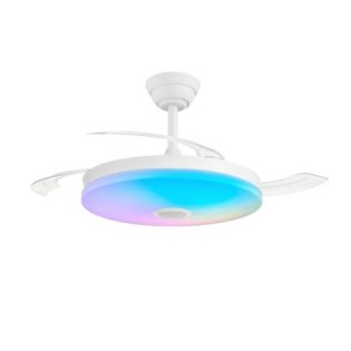 Ventilador LED aspas retráctiles Music Altavoz RGB CCT Dim (48+8W)