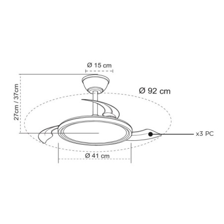 Rexus RGB CCT Dim LED Fan with Retractable Blades (24+7W)