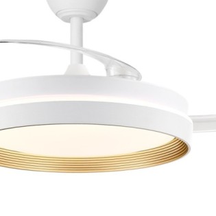 Ventilador LED aspas retráctiles Fiber CCT Dim (48W)