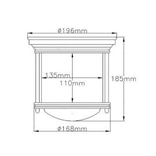 Hadrian Mini Opal Ceiling Light for Bathrooms