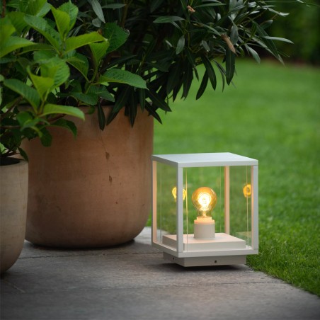 Outdoor Pedestal Lamp Claire White