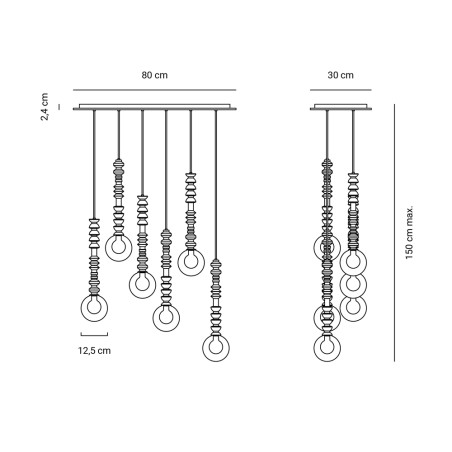 Hanging lamp Joselito (6 lights)