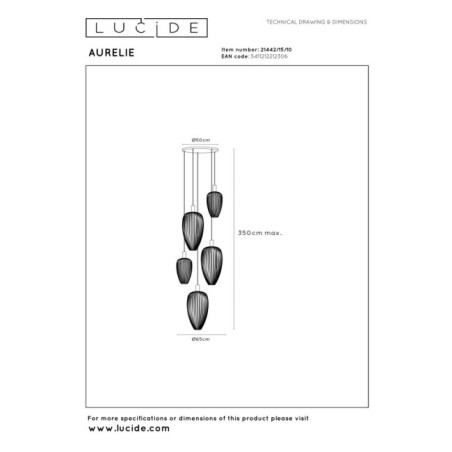 Aurelie pendant lamp (5 lights)