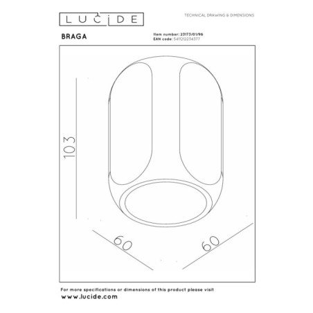 Plafón de techo Braga