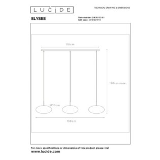 Elysee pendant lamp (3 lights)