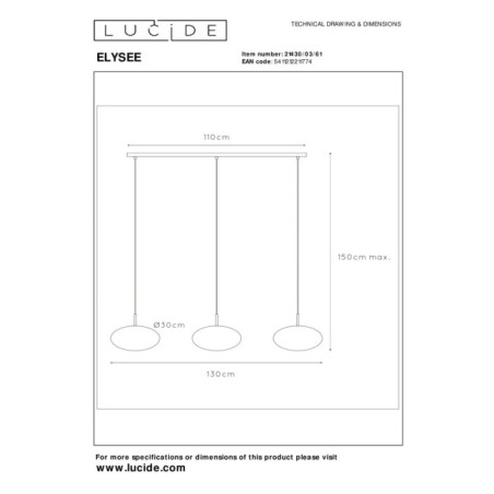 Elysee pendant lamp (3 lights)
