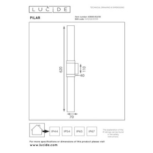 Outdoor Wall Light Column (2 Lights)