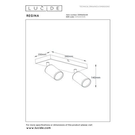 Regleta de techo Regina (2 luces)