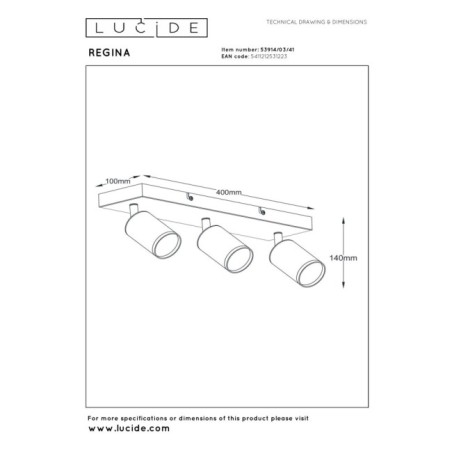 Regleta de techo Regina (3 luces)