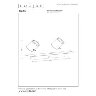 Regleta de techo Rilou (2 luces)