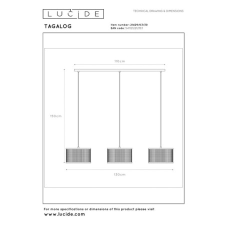 Lámpara colgante Tagalog (3 luces)