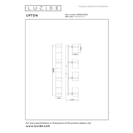 Regleta de techo Upton (4 luces)