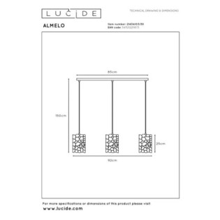 Lámpara colgante Almelo I (3 luces)