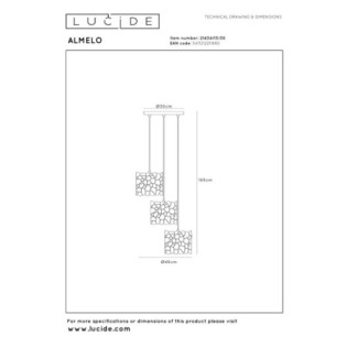 Lámpara colgante Almelo II (3 luces)