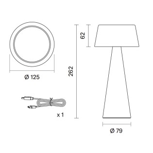 Meri Black Solar Rechargeable LED Table Lamp (3W)