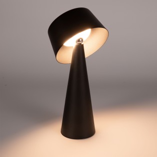 Meri Black Solar Rechargeable LED Table Lamp (3W)